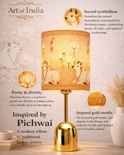 Luxe Dome Gold Table Lamp with Linen Fabric Drum Shade, Modern Decorative Bedside Lamp for Bedroom & Study Table, Living Room & Side Table, Jute Cylinde