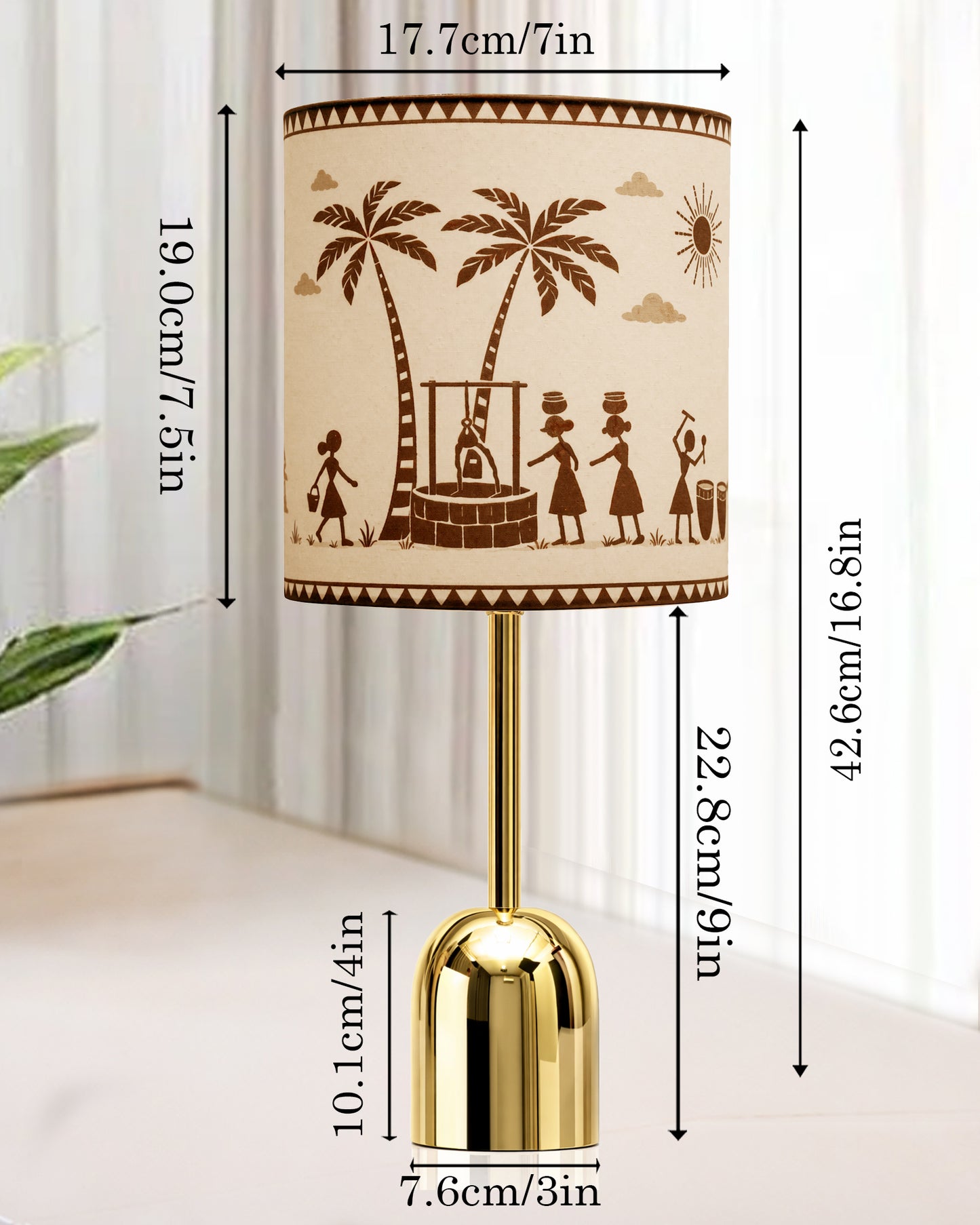 Luxe Dome Gold Table Lamp with Linen Fabric Drum Shade, Modern Decorative Bedside Lamp for Bedroom & Study Table, Living Room & Side Table, Jute Cylinde