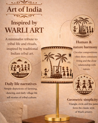 Luxe Flat Gold Table Lamp with Linen Fabric Drum Shade, Modern Decorative Bedside Lamp for Bedroom & Study Table, Living Room & Side Table, Cylinde Shade