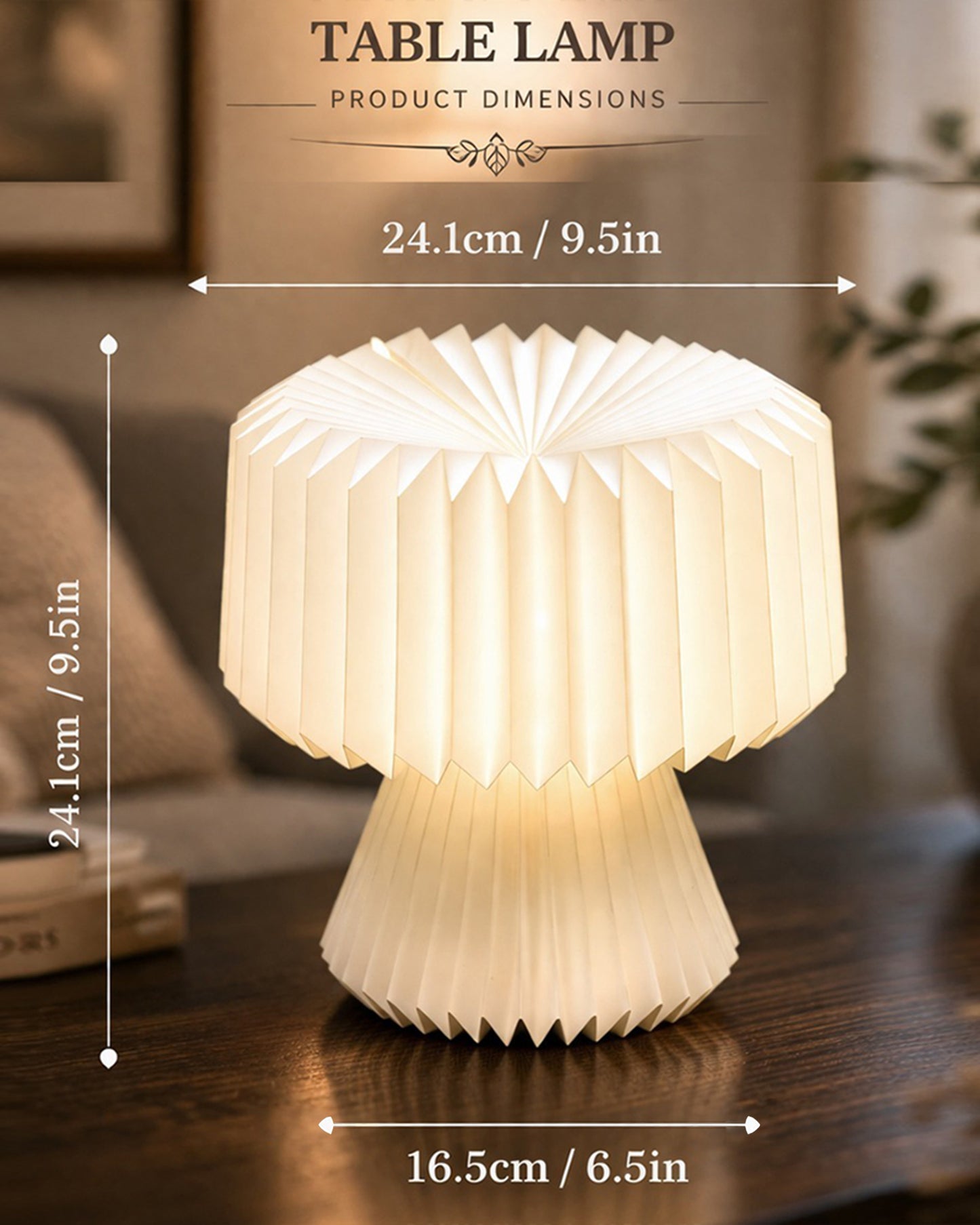 Homesake® Modern Origami LED Table Lamp | Foldable Bedside Night Lamp with Warm White Light | Minimalist Japanese Desk Lamp for Bedroom, Living Room, Office & Home Décor