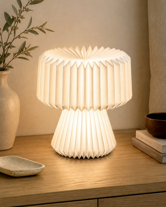 Homesake® Modern Origami LED Table Lamp | Foldable Bedside Night Lamp with Warm White Light | Minimalist Japanese Desk Lamp for Bedroom, Living Room, Office & Home Décor