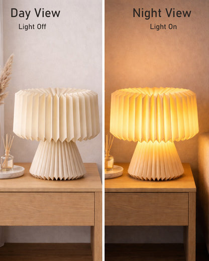 Homesake® Modern Origami LED Table Lamp | Foldable Bedside Night Lamp with Warm White Light | Minimalist Japanese Desk Lamp for Bedroom, Living Room, Office & Home Décor