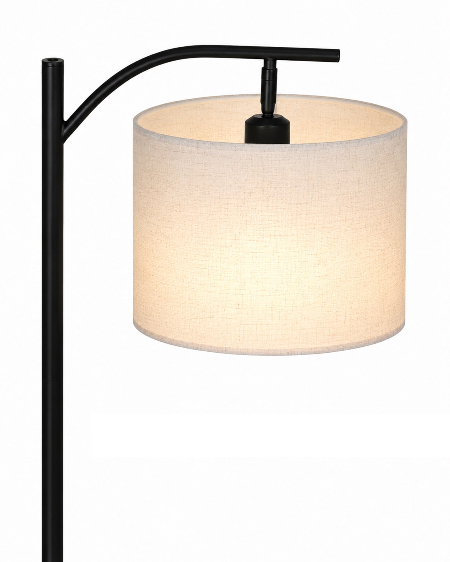 Modern Floor Lamp with Wooden Shelves & Charging Station | Bedside Lamp with USB Port, Power Outlet & Fabric Shade | Space-Saving Side Table Lamp for Living Room & Bedroom | Teak Finish, Warm Ambient Lighting