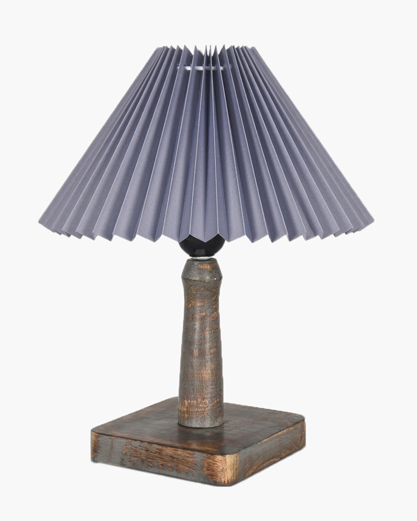 Kyoto Pleated Wooden Table Lamp for Bedroom, Bedside & Living Room | Nordic Aesthetic Ambient Light | Home Decorative Wooden Desk Lamp, (Pleated Shade)