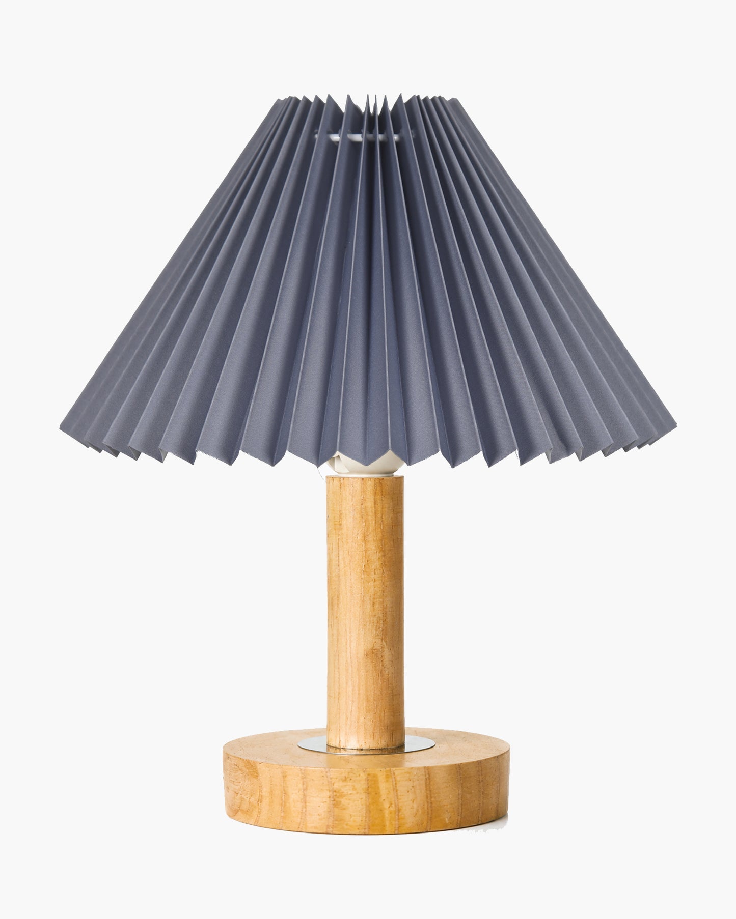 Small PineFold Wooden Table Lamp for Bedroom, Bedside & Living Room, Desk Lamps, Study Lamp | Rustic Korean Style Ambient Light Bedside Gift, (Pleated Shade)