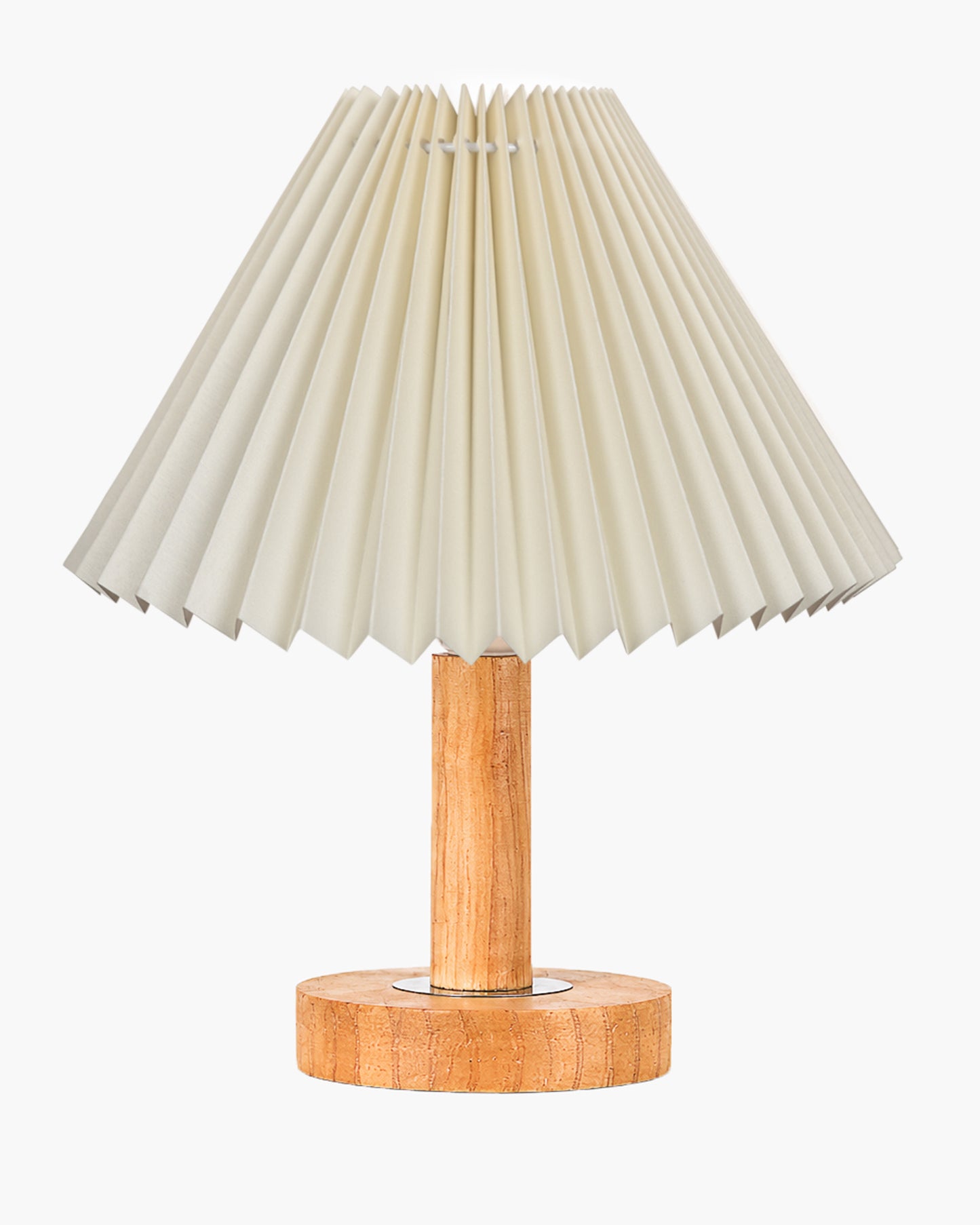 Small PineFold Wooden Table Lamp for Bedroom, Bedside & Living Room, Desk Lamps, Study Lamp | Rustic Korean Style Ambient Light Bedside Gift, (Pleated Shade)