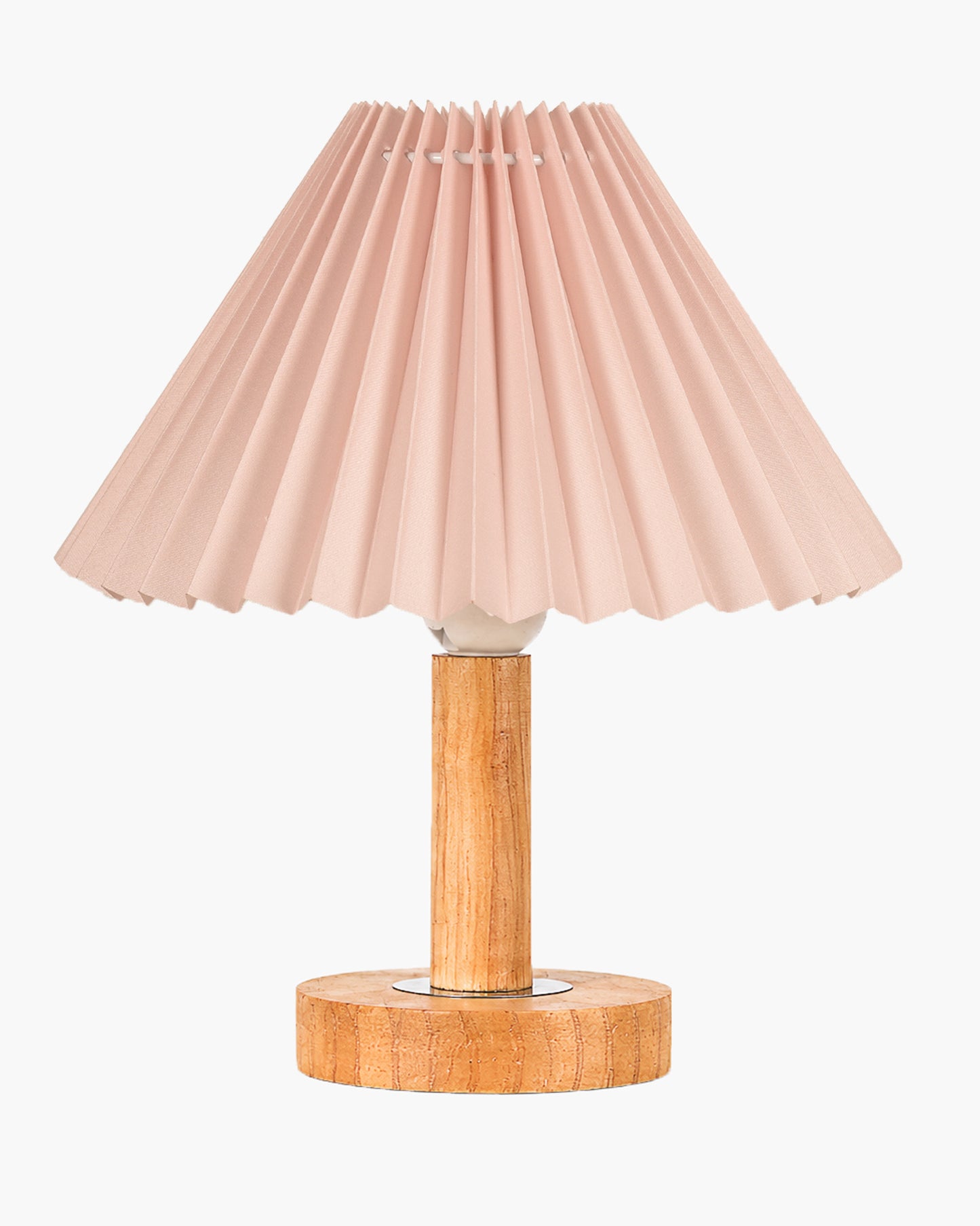 Small PineFold Wooden Table Lamp for Bedroom, Bedside & Living Room, Desk Lamps, Study Lamp | Rustic Korean Style Ambient Light Bedside Gift, (Pleated Shade)