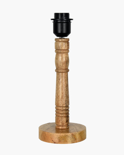 Mid Century Modern Stick Table Lamp, Hand Turned Floor Lamp Wood for Living Room, Stand Lamp with Fabric Lampshade for Bedroom, Desk Lamp, Study Room and Office, (Pleated Off-White)
