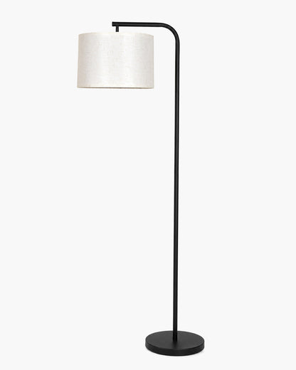 Homesake® Axis Floor Lamp for Living Room, Modern Standing Floor Lamp with Linen Fabric Shade & Black Metal Frame, Tall Reading Lamp for Bedroom, Corner, Office, Study Room & Home Decor