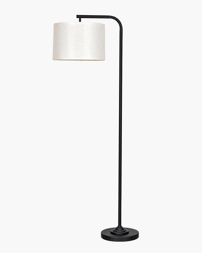 Homesake® Axis Floor Lamp for Living Room, Modern Standing Floor Lamp with Linen Fabric Shade & Black Metal Frame, Tall Reading Lamp for Bedroom, Corner, Office, Study Room & Home Decor