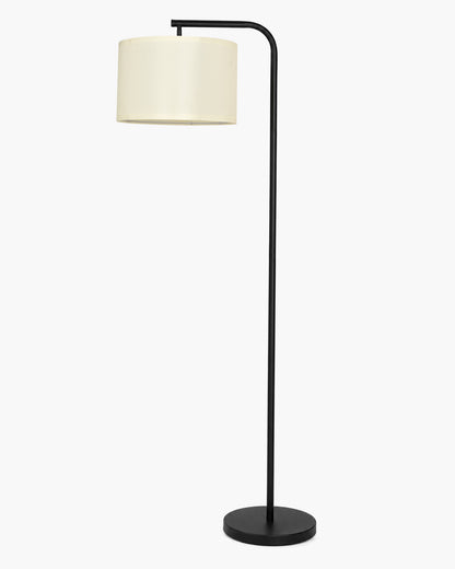 Homesake® Axis Floor Lamp for Living Room, Modern Standing Floor Lamp with Linen Fabric Shade & Black Metal Frame, Tall Reading Lamp for Bedroom, Corner, Office, Study Room & Home Decor