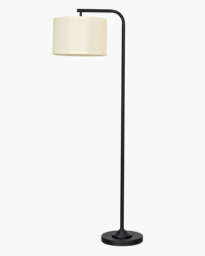 Homesake® Axis Floor Lamp for Living Room, Modern Standing Floor Lamp with Linen Fabric Shade & Black Metal Frame, Tall Reading Lamp for Bedroom, Corner, Office, Study Room & Home Decor