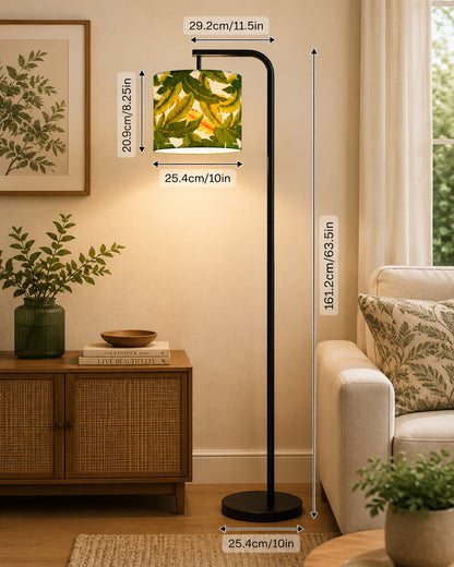 Homesake® Axis Floor Lamp for Living Room, Modern Standing Floor Lamp with Linen Fabric Shade & Black Metal Frame, Tall Reading Lamp for Bedroom, Corner, Office, Study Room & Home Decor