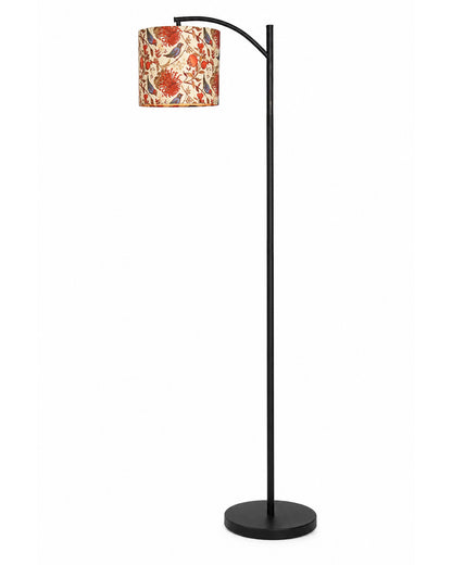 Homesake® ARC Floor Lamp for Living Room | Modern Standing Lamp with Linen Fabric Shade and Black Metal Frame | Decorative Reading Lamp for Bedroom, Corner, Office & Home Decor, Fabric Shade