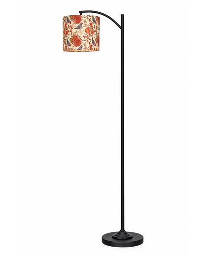 Homesake® ARC Floor Lamp for Living Room | Modern Standing Lamp with Linen Fabric Shade and Black Metal Frame | Decorative Reading Lamp for Bedroom, Corner, Office & Home Decor, Fabric Shade