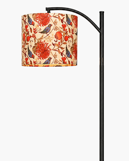 Homesake® ARC Floor Lamp for Living Room | Modern Standing Lamp with Linen Fabric Shade and Black Metal Frame | Decorative Reading Lamp for Bedroom, Corner, Office & Home Decor, Fabric Shade