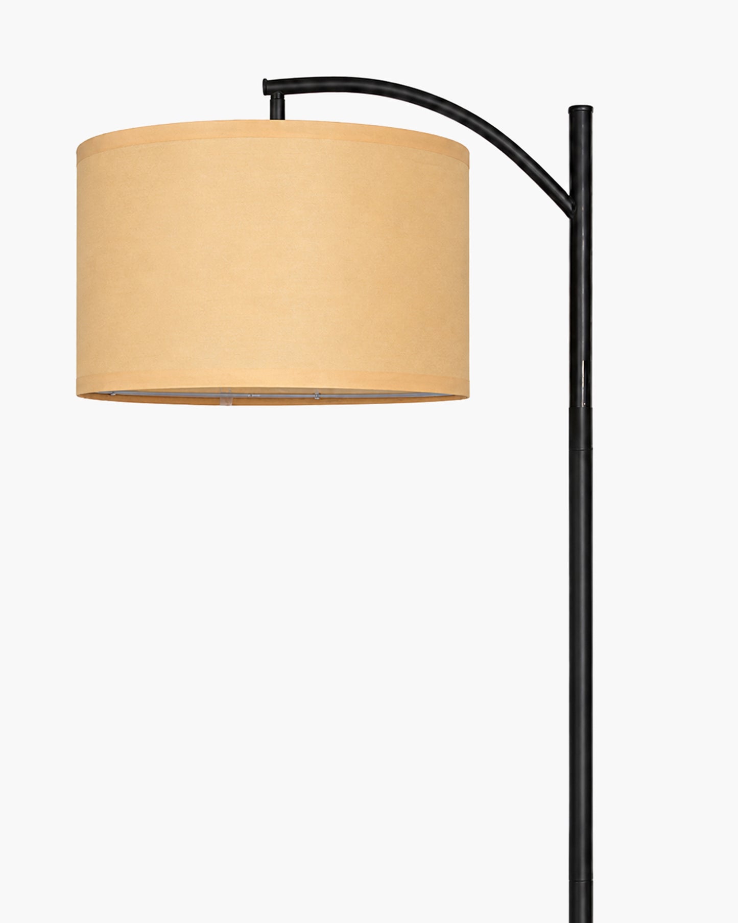 Homesake® ARC Floor Lamp for Living Room | Modern Standing Lamp with Linen Fabric Shade and Black Metal Frame | Decorative Reading Lamp for Bedroom, Corner, Office & Home Decor, Fabric Shade