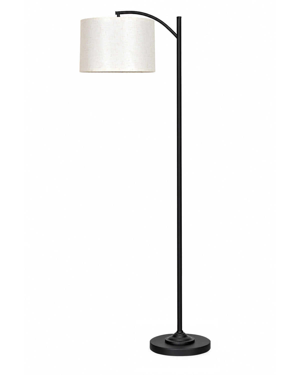 Homesake® ARC Floor Lamp for Living Room | Modern Standing Lamp with Linen Fabric Shade and Black Metal Frame | Decorative Reading Lamp for Bedroom, Corner, Office & Home Decor, Fabric Shade