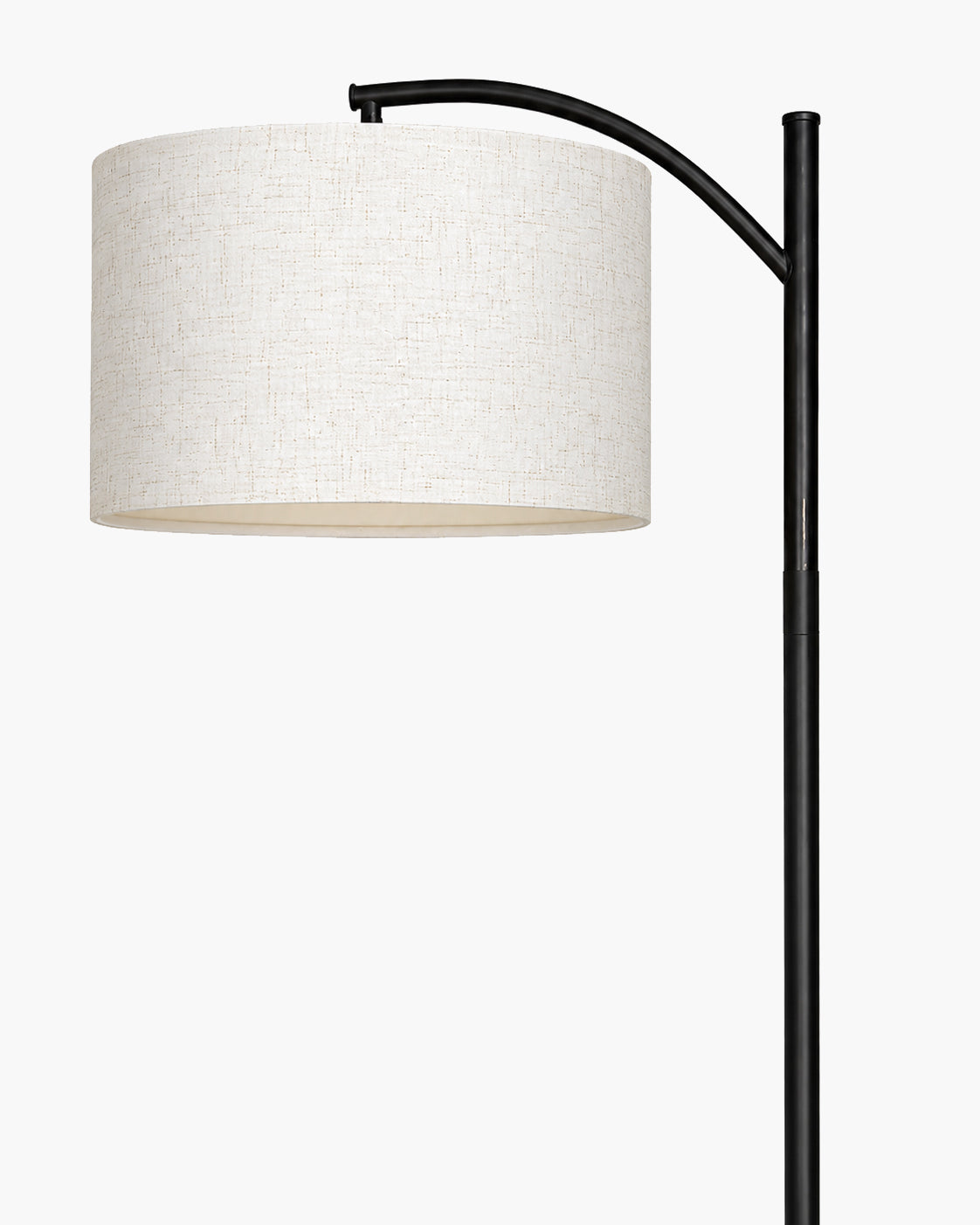 Homesake® ARC Floor Lamp for Living Room | Modern Standing Lamp with Linen Fabric Shade and Black Metal Frame | Decorative Reading Lamp for Bedroom, Corner, Office & Home Decor, Fabric Shade