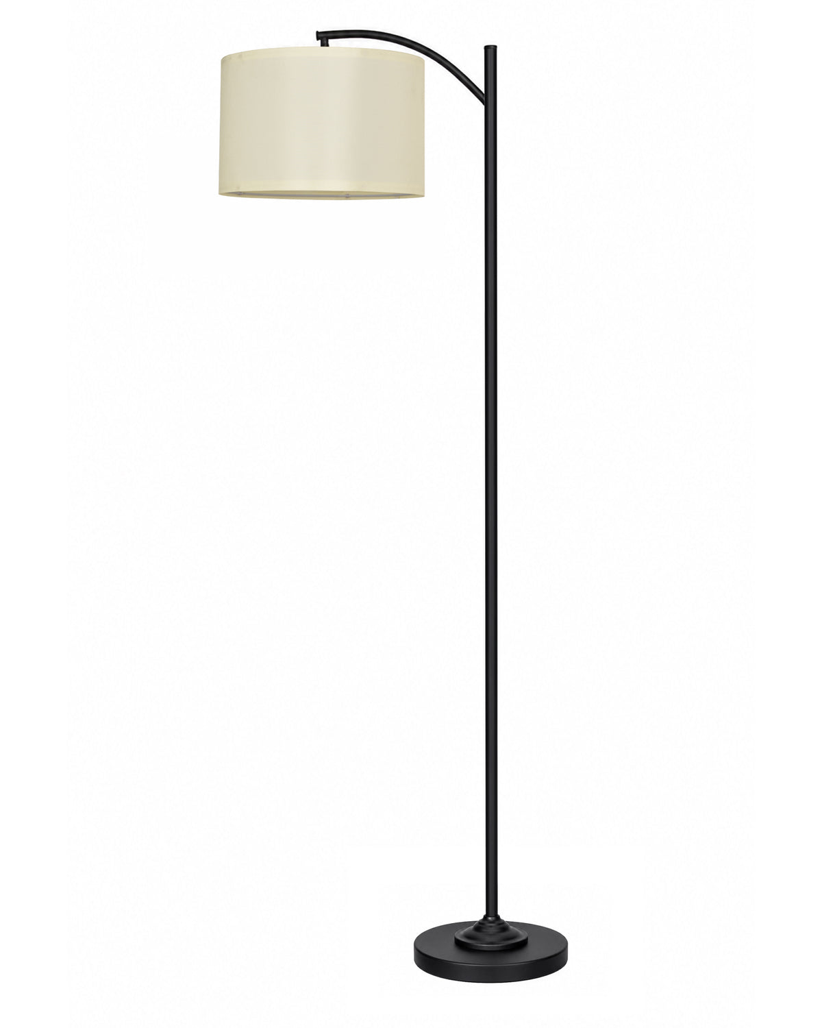 Homesake® ARC Floor Lamp for Living Room | Modern Standing Lamp with Linen Fabric Shade and Black Metal Frame | Decorative Reading Lamp for Bedroom, Corner, Office & Home Decor, Fabric Shade
