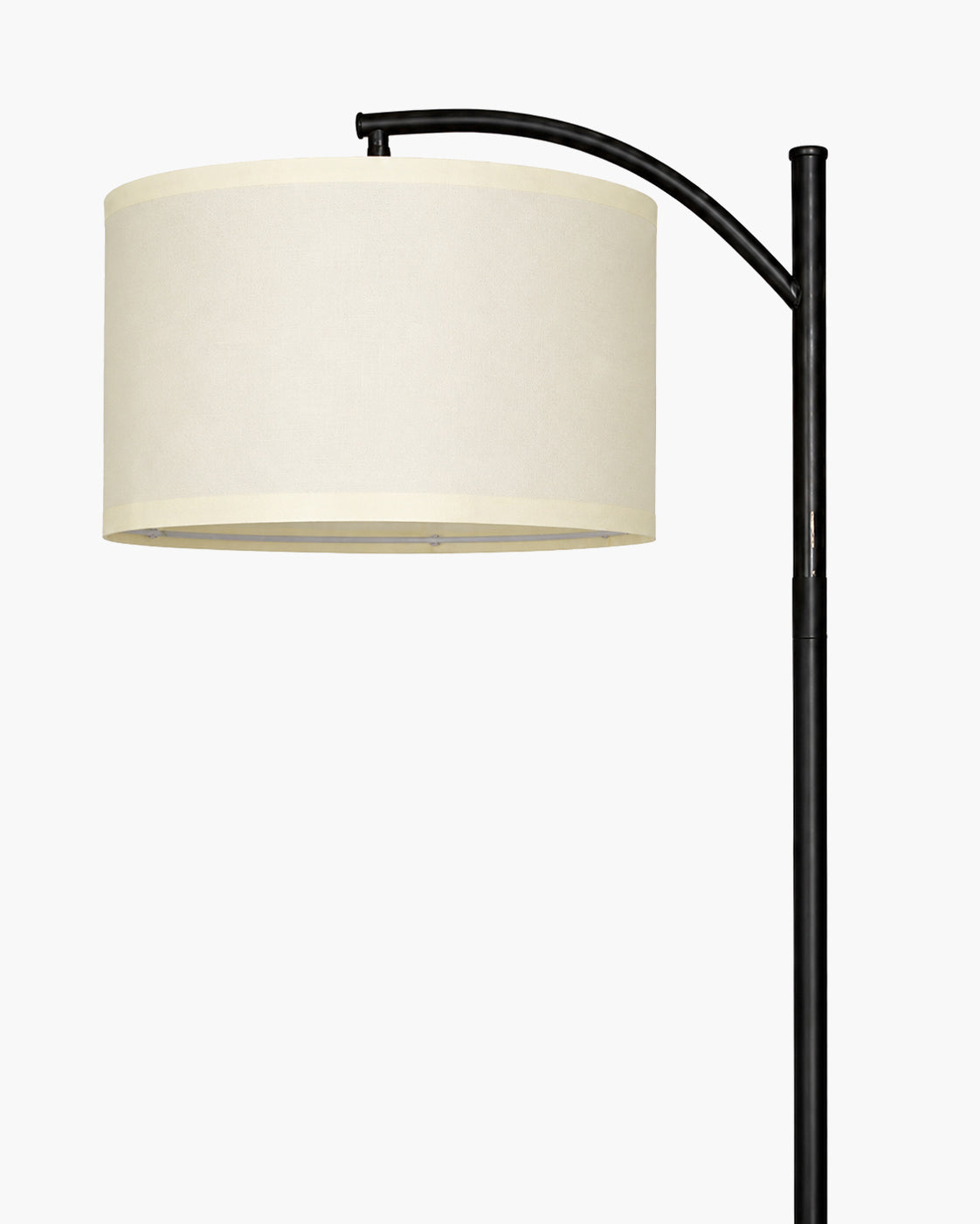Homesake® ARC Floor Lamp for Living Room | Modern Standing Lamp with Linen Fabric Shade and Black Metal Frame | Decorative Reading Lamp for Bedroom, Corner, Office & Home Decor, Fabric Shade