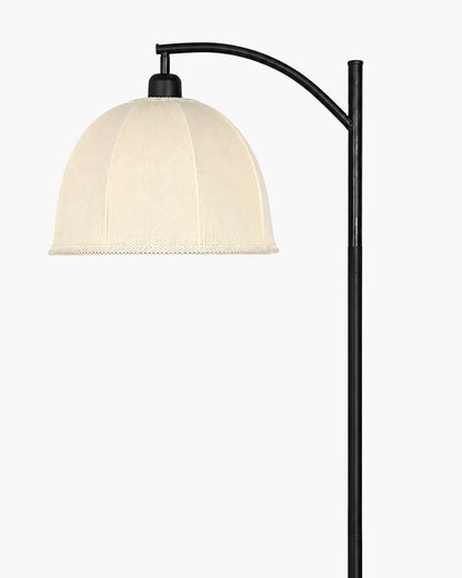 Homesake® ARC Floor Lamp for Living Room | Modern Standing Lamp with Linen Fabric Shade and Black Metal Frame | Decorative Reading Lamp for Bedroom, Corner, Office & Home Decor, Fabric Shade
