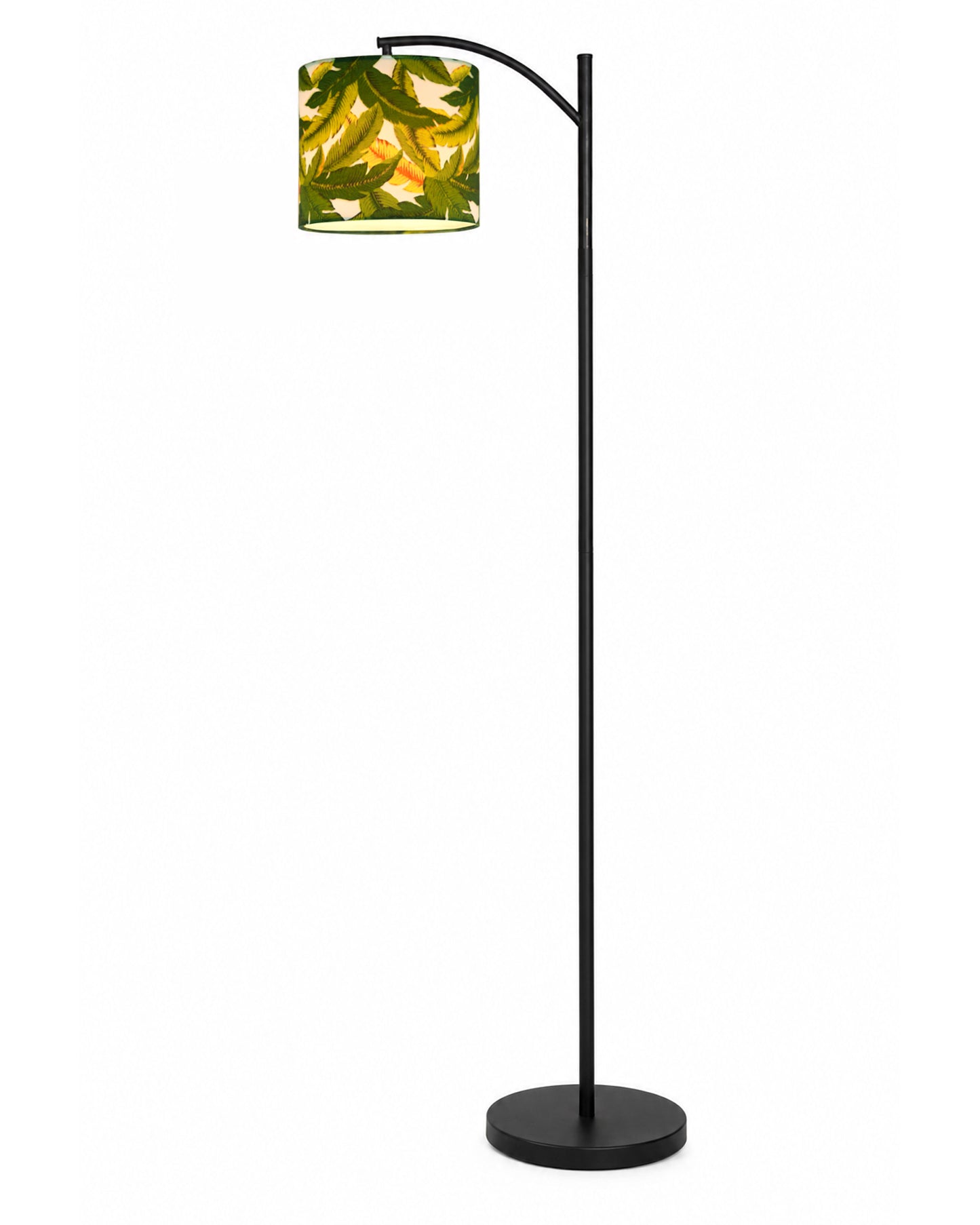 Homesake® ARC Floor Lamp for Living Room | Modern Standing Lamp with Linen Fabric Shade and Black Metal Frame | Decorative Reading Lamp for Bedroom, Corner, Office & Home Decor, Fabric Shade