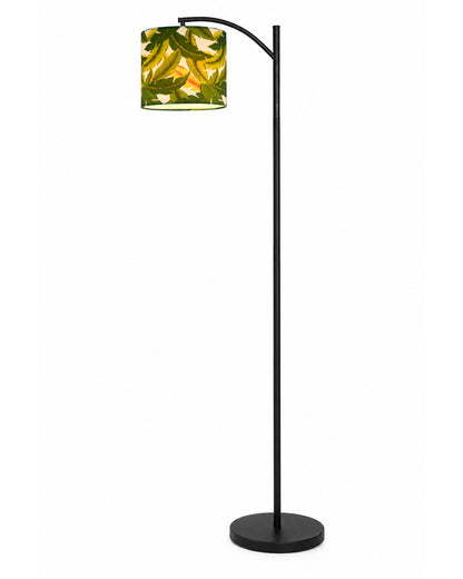 Homesake® ARC Floor Lamp for Living Room | Modern Standing Lamp with Linen Fabric Shade and Black Metal Frame | Decorative Reading Lamp for Bedroom, Corner, Office & Home Decor, Fabric Shade