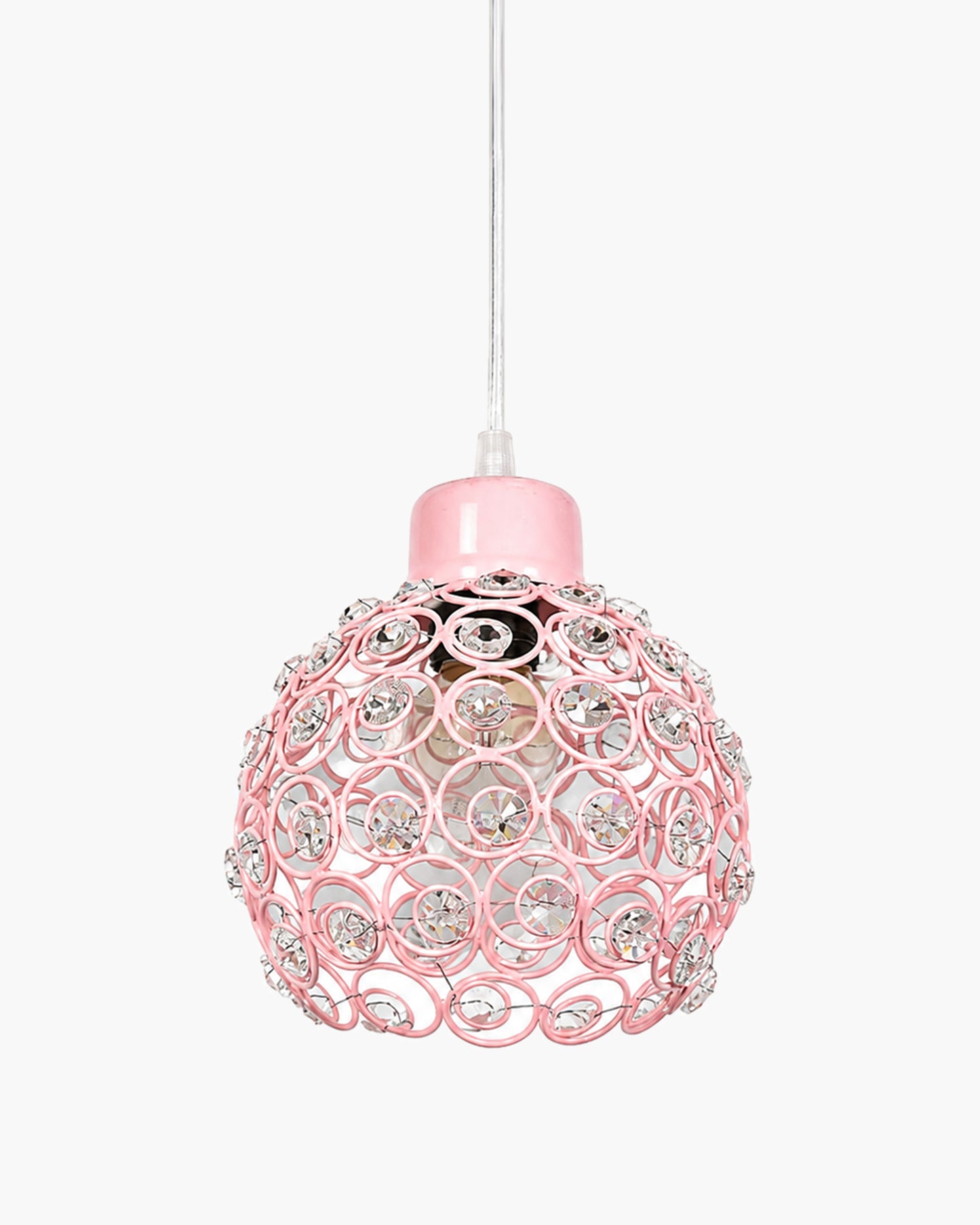 Homesake® Crystal Dual Half Globe Pendant Light, Black Metal Chandelier with Crystal Accents, Modern Hanging Ceiling Light Fixture for Living Room, Dining Room, Bedroom, Foyer & Hallway