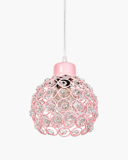 Homesake® Crystal Dual Half Globe Pendant Light, Black Metal Chandelier with Crystal Accents, Modern Hanging Ceiling Light Fixture for Living Room, Dining Room, Bedroom, Foyer & Hallway