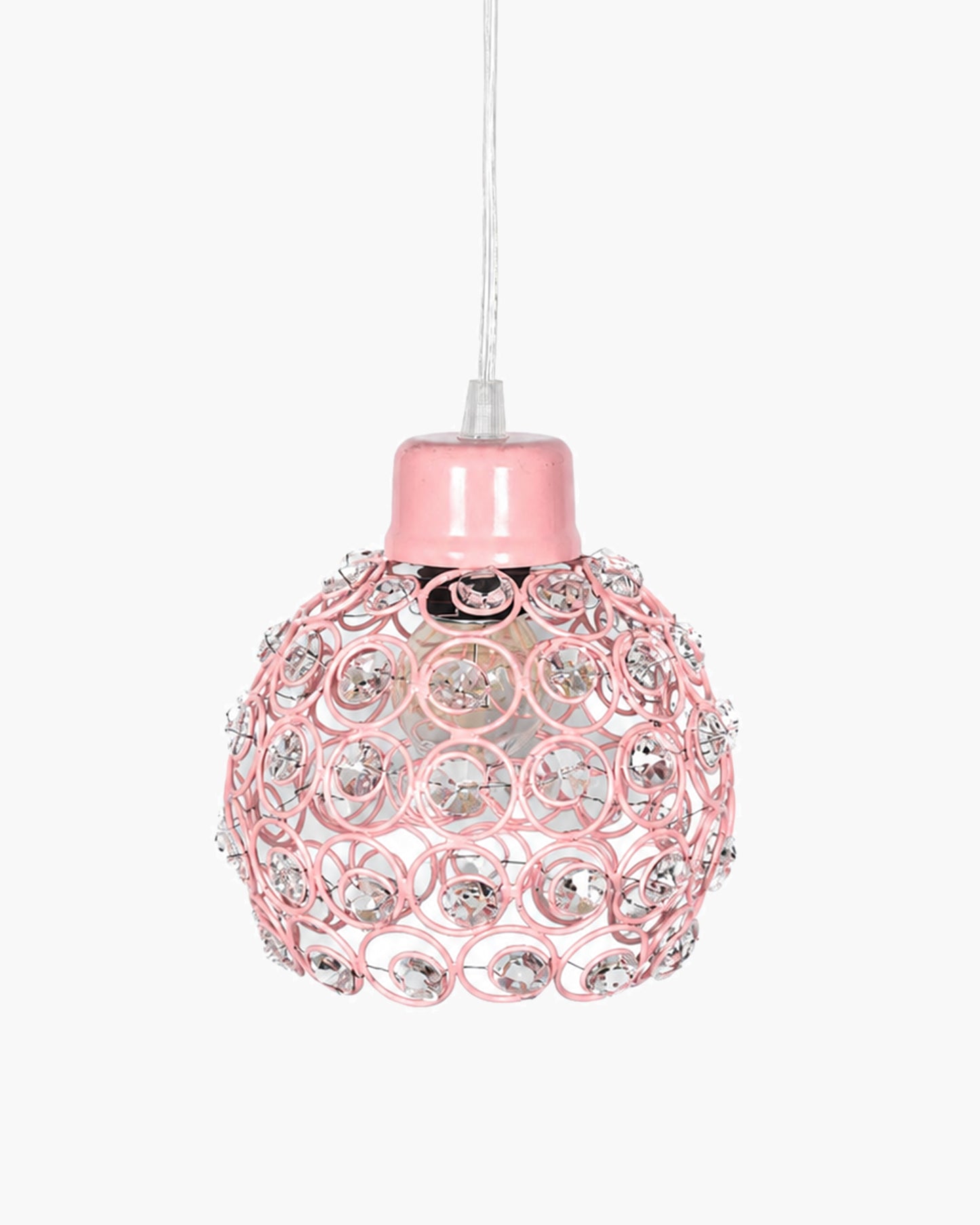 Homesake® Crystal Dual Half Globe Pendant Light, Black Metal Chandelier with Crystal Accents, Modern Hanging Ceiling Light Fixture for Living Room, Dining Room, Bedroom, Foyer & Hallway