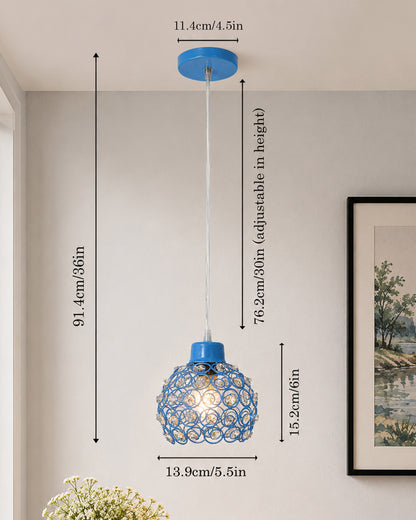 Homesake® Crystal Dual Half Globe Pendant Light, Black Metal Chandelier with Crystal Accents, Modern Hanging Ceiling Light Fixture for Living Room, Dining Room, Bedroom, Foyer & Hallway