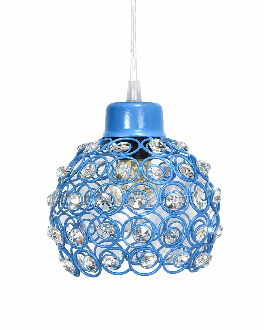 Homesake® Crystal Dual Half Globe Pendant Light, Black Metal Chandelier with Crystal Accents, Modern Hanging Ceiling Light Fixture for Living Room, Dining Room, Bedroom, Foyer & Hallway