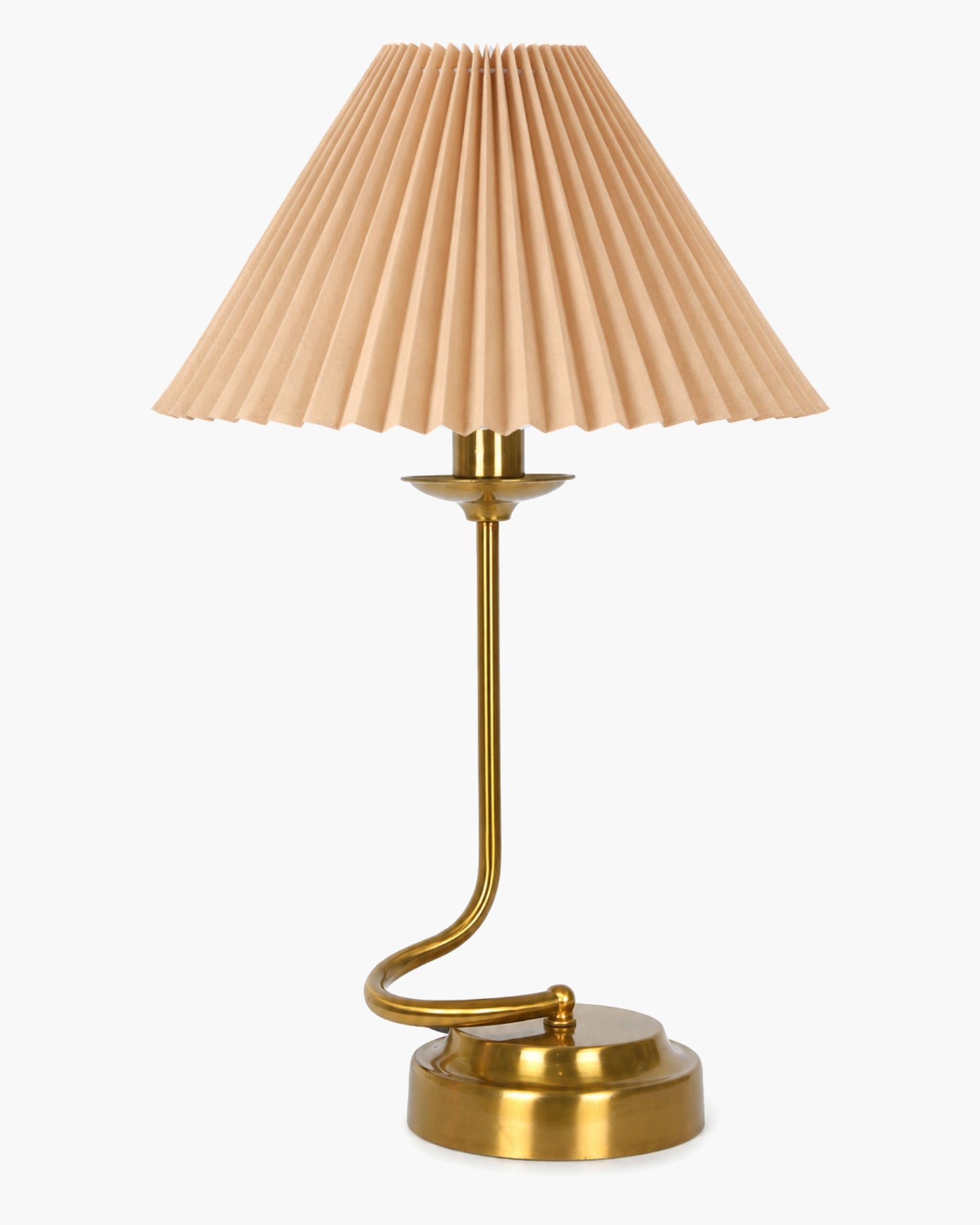 Homesake® Modern Brass Finish Table Lamp with Retro Khadi Fabric Shade | Decorative Bedside Night Lamp for Bedroom, Living Room, Study Table, Office & Home Décor | Warm Ambient Light