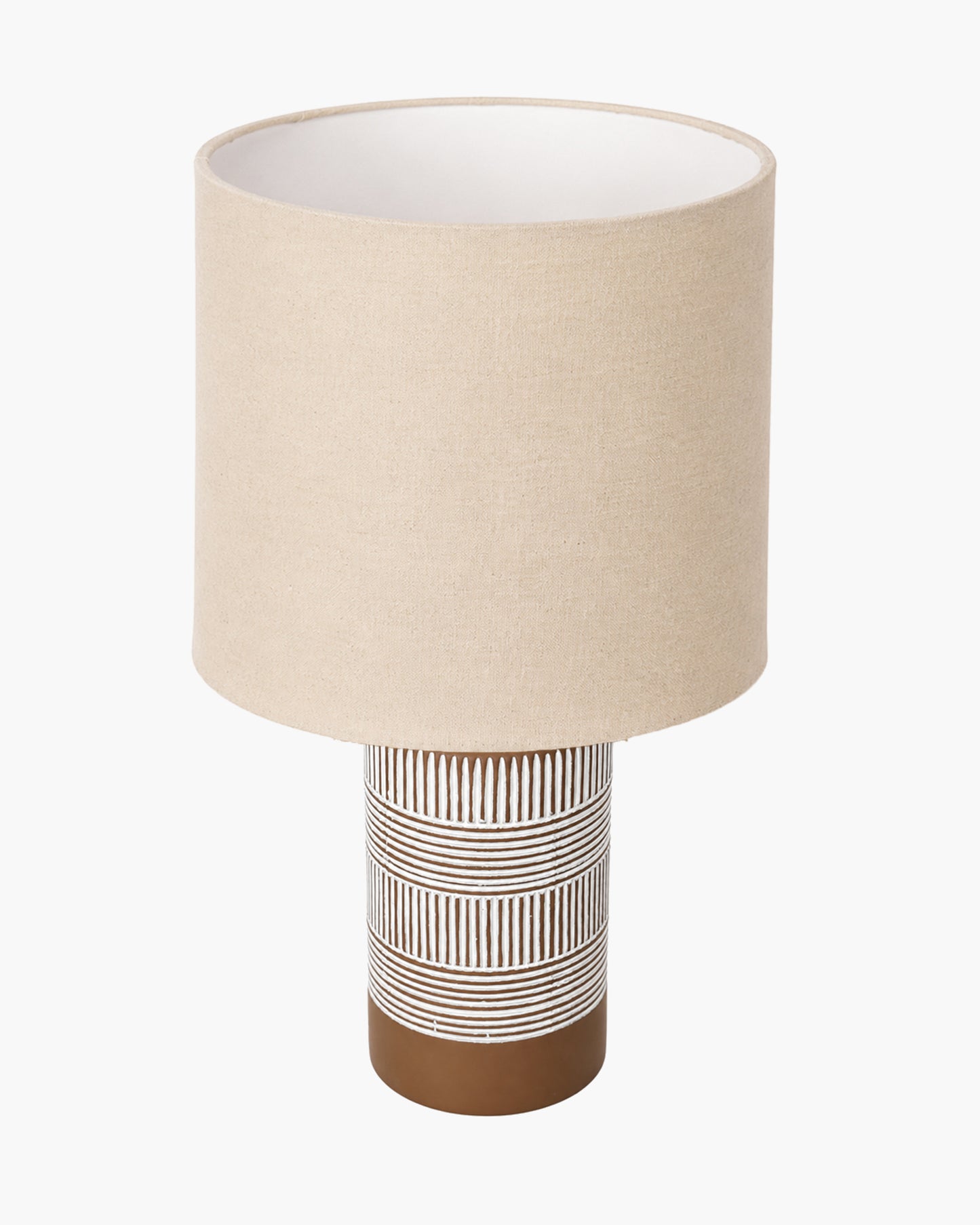 Homesake® Artisan Grey Ribbed Ceramic Table Lamp with Fabric Shade | Decorative Bedside Nightstand Lamp for Bedroom, Living Room, Study & Home Office | Modern E27 Table Light