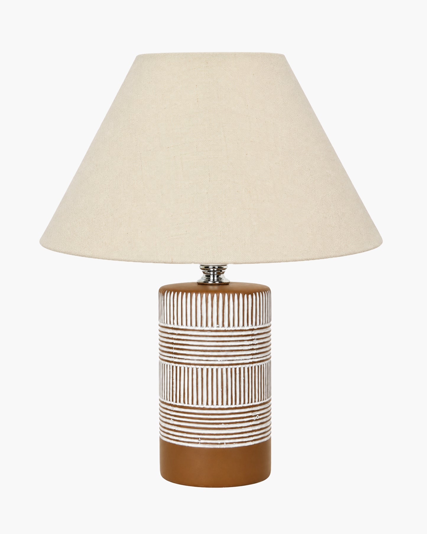 Homesake® Artisan Grey Ribbed Ceramic Table Lamp with Fabric Shade | Decorative Bedside Nightstand Lamp for Bedroom, Living Room, Study & Home Office | Modern E27 Table Light