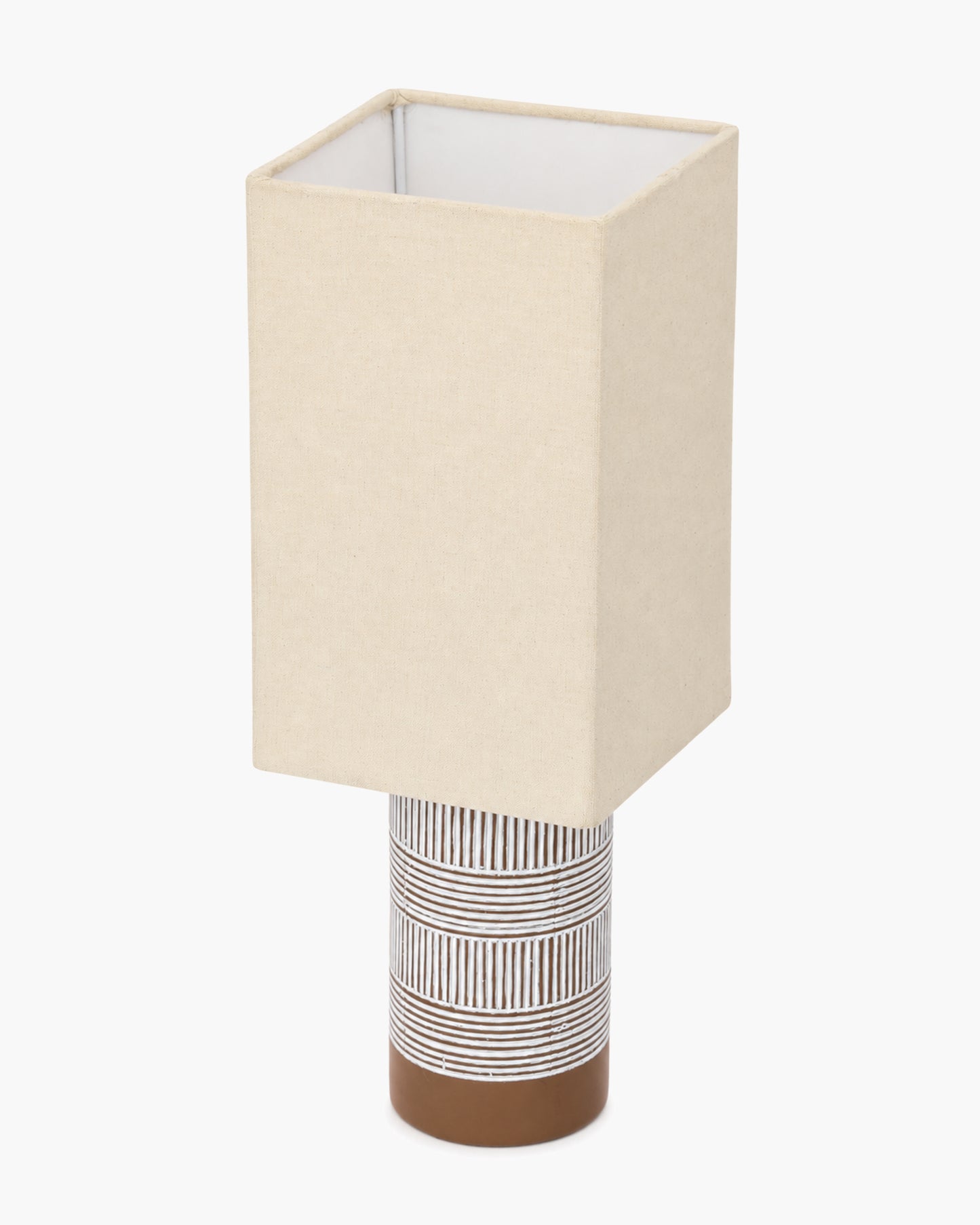 Homesake® Artisan Grey Ribbed Ceramic Table Lamp with Fabric Shade | Decorative Bedside Nightstand Lamp for Bedroom, Living Room, Study & Home Office | Modern E27 Table Light