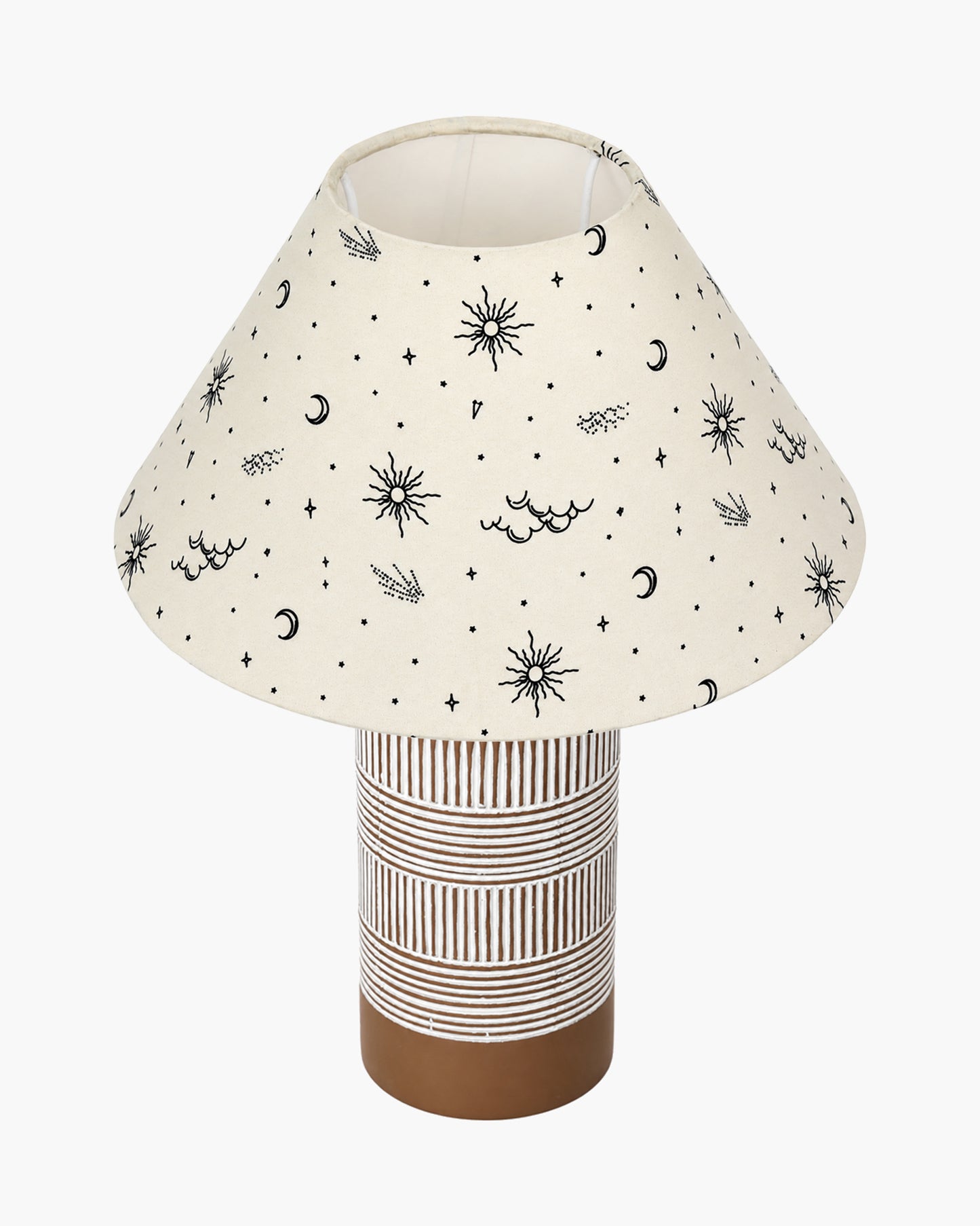 Homesake® Artisan Grey Ribbed Ceramic Table Lamp with Fabric Shade | Decorative Bedside Nightstand Lamp for Bedroom, Living Room, Study & Home Office | Modern E27 Table Light