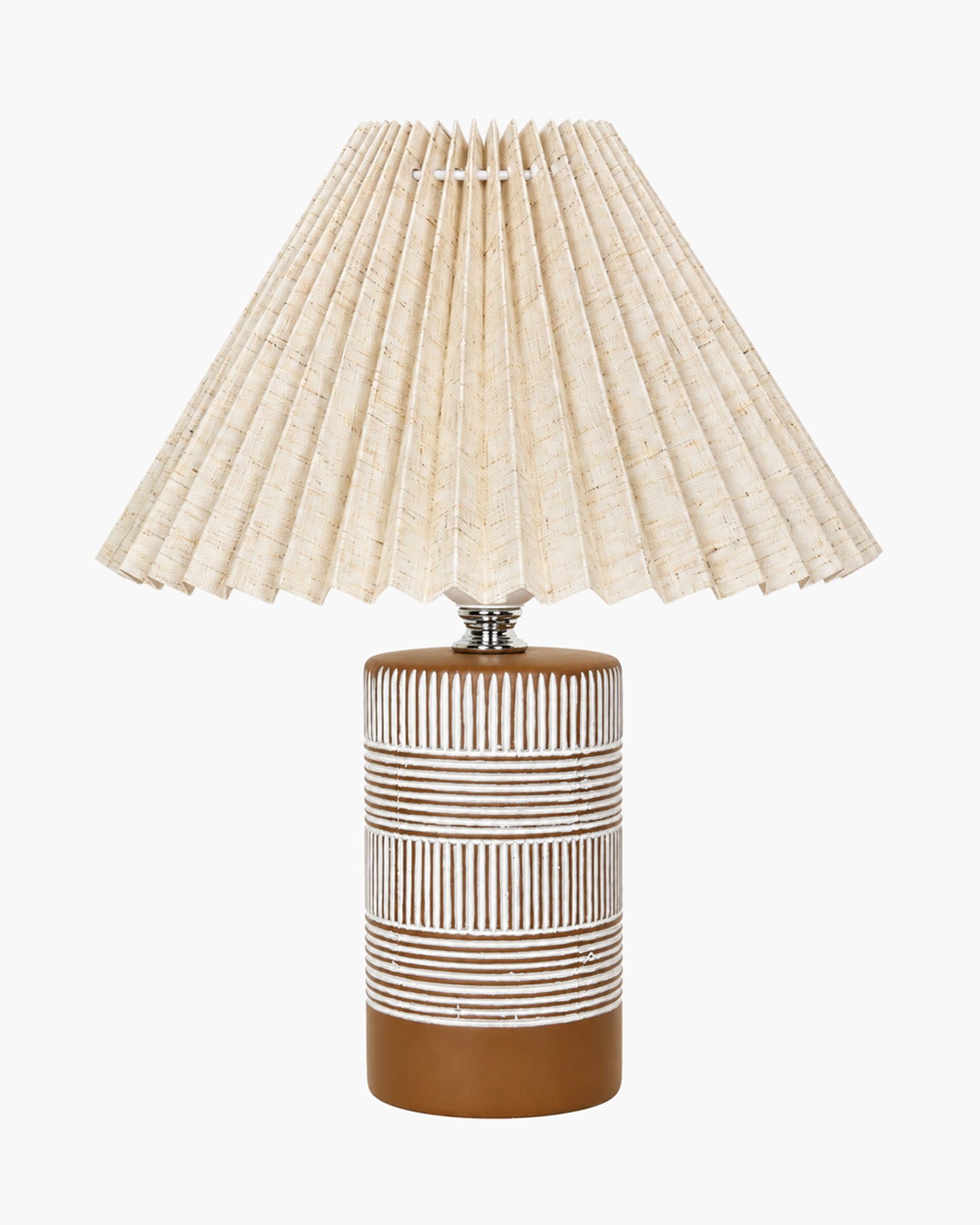 Homesake® Artisan Grey Ribbed Ceramic Table Lamp with Fabric Shade | Decorative Bedside Nightstand Lamp for Bedroom, Living Room, Study & Home Office | Modern E27 Table Light