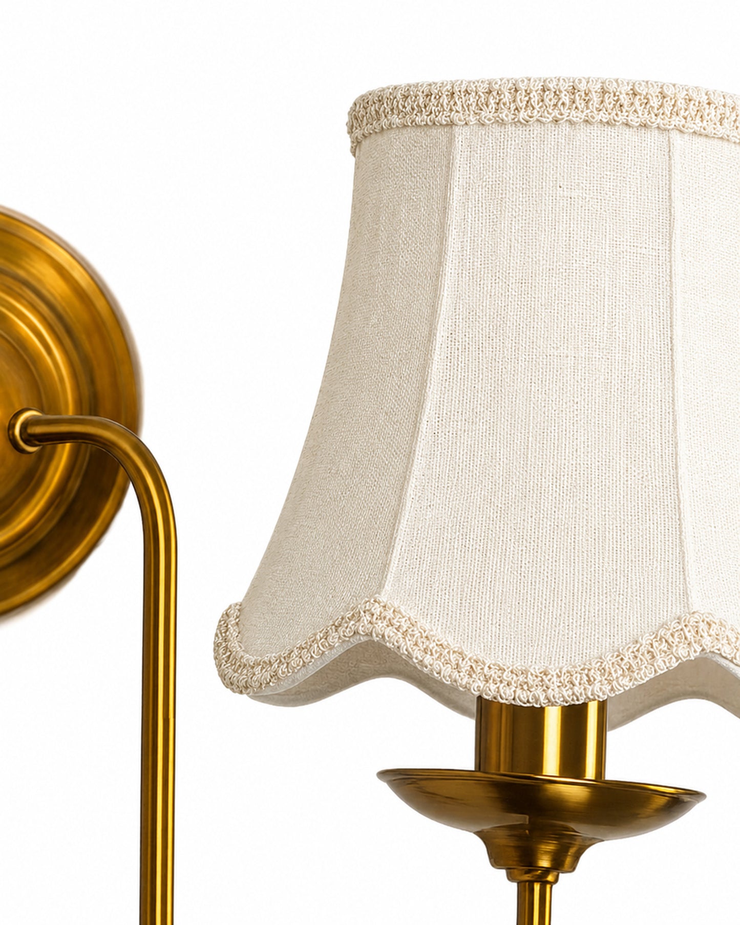 Homesake® Brass Gold Double Wall Light with Pleated Fabric Shades, Modern Luxury Metal Wall Sconce for Bedroom, Living Room, Hallway, Hotel, E27 Wall Lamp, Decorative Indoor Wall Lighting