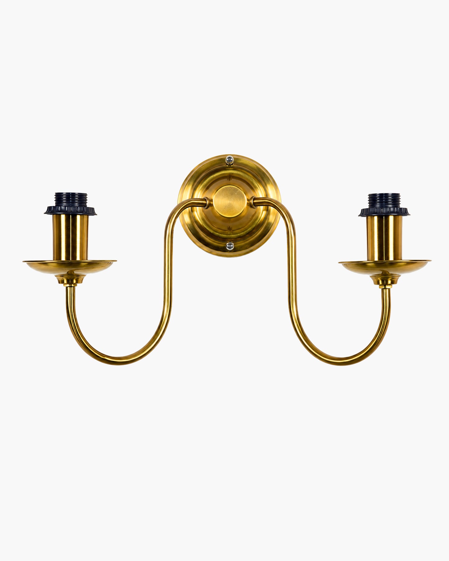 Homesake® Brass Gold Double Wall Light with Pleated Fabric Shades, Modern Luxury Metal Wall Sconce for Bedroom, Living Room, Hallway, Hotel, E27 Wall Lamp, Decorative Indoor Wall Lighting