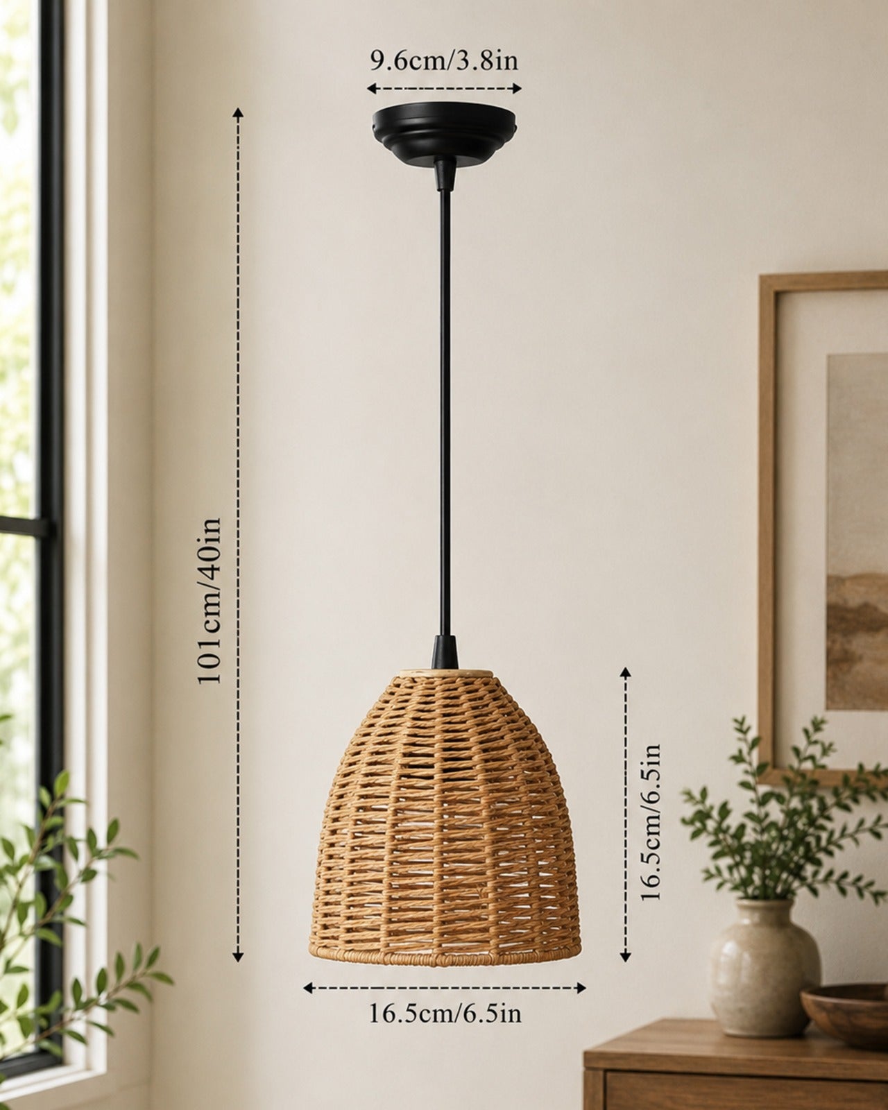 Seagrass Chandelier Hanging Lamp Natural Rattan Weaving Single Light Fixture Rustic Pendant Light for Kitchen Dining Room Restaurants Bars, Natural Texture, Bottle