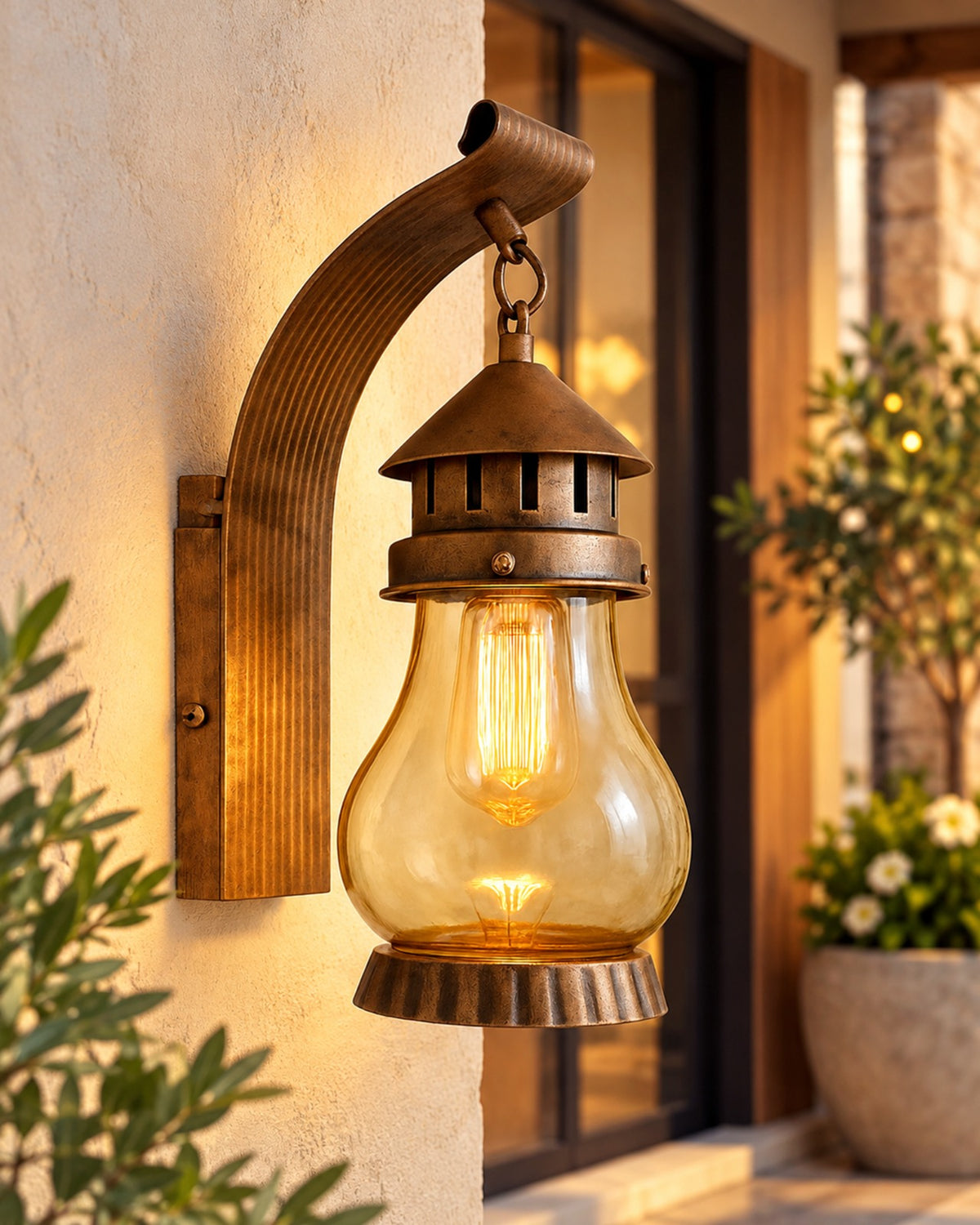 Rustic Wall Light Fixtures, Oil Rubbed Rust Finish Indoor Vintage Wall Sconce Industrial Lamp Fixture Glass Shade Farmhouse Metal Sconces for Bedroom Living Room Cafe