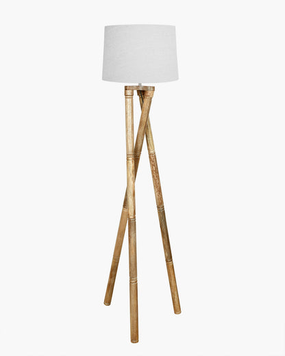 Cross-leg Wood Tripod Floor Lamp, Mid Century Standing Lamp, E27 Lamp Base, With Shade Modern Design Floor Reading Lamp for Living Room Bedroom, Study Room and Office