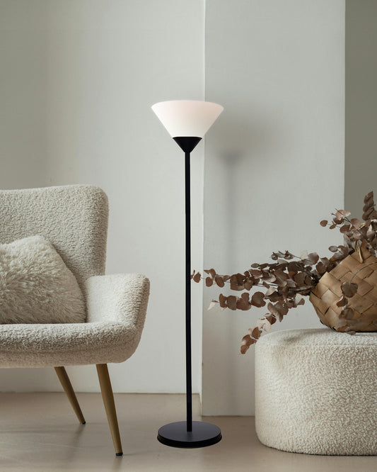 Sky Inverted Standing Lamps with Acrylic Shade,Modern Floor Lamp for Living Room, Bedrooms, Office  Straight Black
