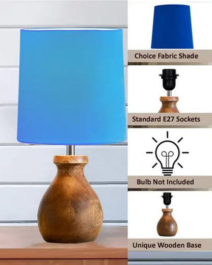 Mini Farmhouse Wooden Dowel Pot Table Lamp Dome Vintage Small Lamps Decorative for Small Spaces Bedside Lamps Suitable for Nightstand Children's Room or University Dormitory, Green