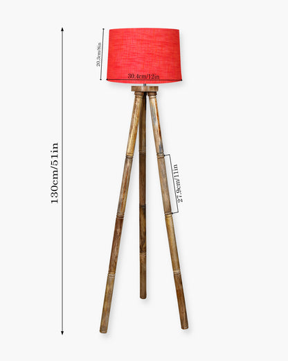 Wood Tripod Floor Lamp, Mid Century Standing Lamp, E27 Lamp Base, With shade Modern Design Floor Reading Lamp for Living Room Bedroom, Study Room and Office