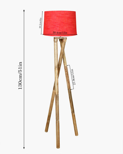 Cross-leg Wood Tripod Floor Lamp, Mid Century Standing Lamp, E27 Lamp Base, With Shade Modern Design Floor Reading Lamp for Living Room Bedroom, Study Room and Office