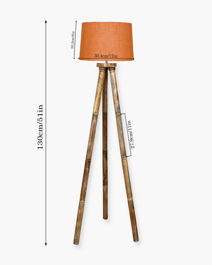 Wood Tripod Floor Lamp, Mid Century Standing Lamp, E27 Lamp Base, With shade Modern Design Floor Reading Lamp for Living Room Bedroom, Study Room and Office