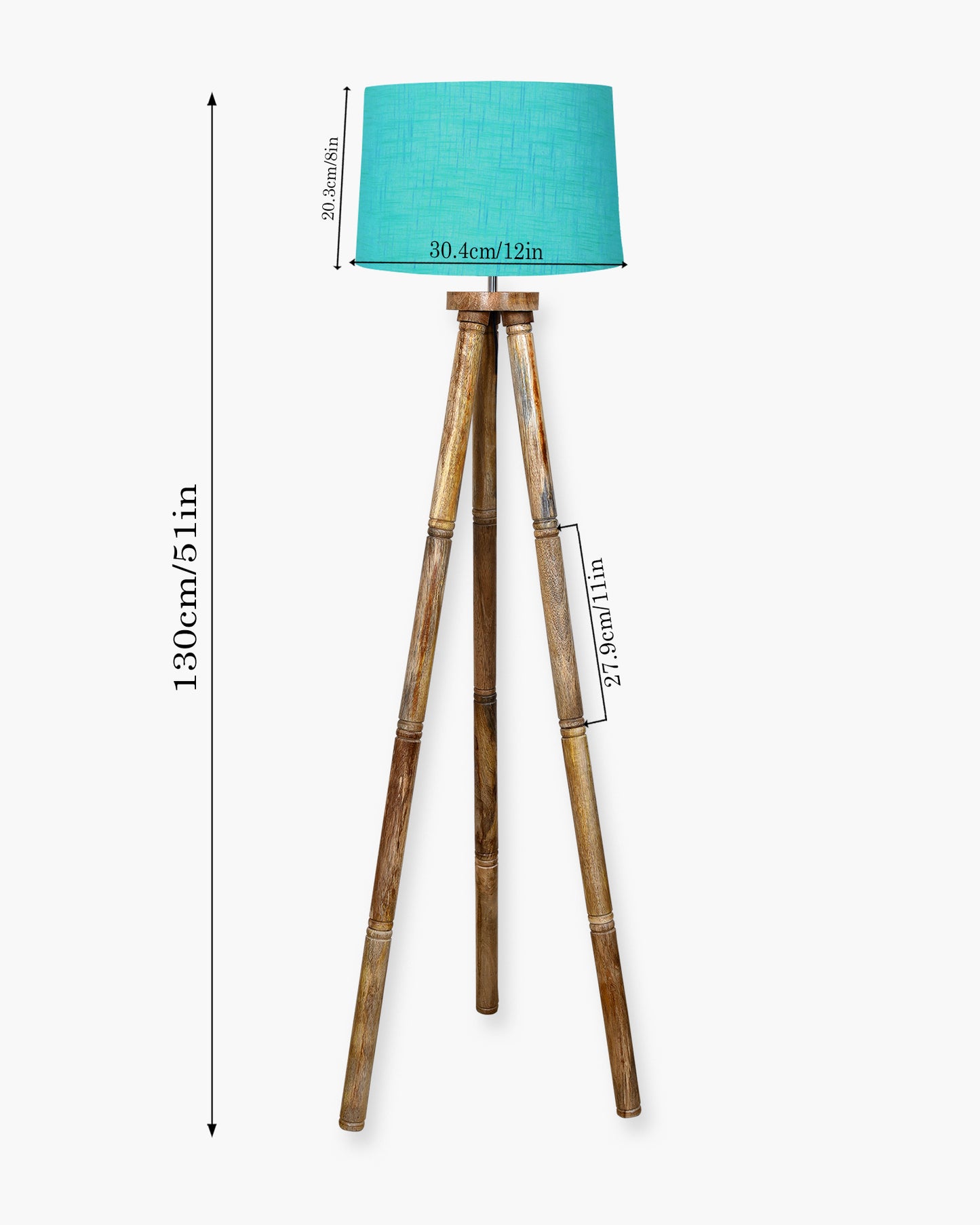 Wood Tripod Floor Lamp, Mid Century Standing Lamp, E27 Lamp Base, With shade Modern Design Floor Reading Lamp for Living Room Bedroom, Study Room and Office